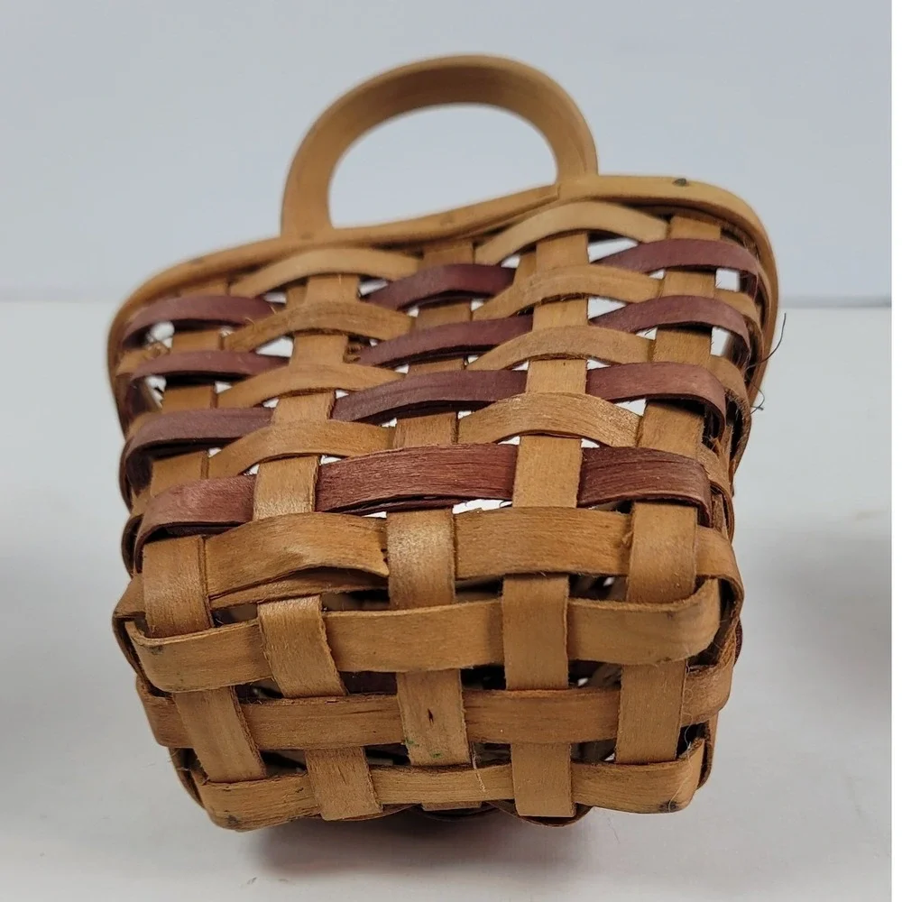 Vintage Miniature Wicker Basket Set 3pc Loveseat Star Wall Basket Watering Can